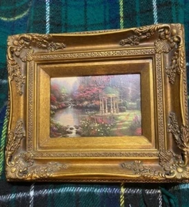 Thomas Kinkade Garden of Prayer Print Custom Framed Print 10" X 12" Signed COA - Picture 1 of 8