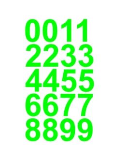 1 3/8" Inch Premium Mailbox Number Vinyl Decal Sticker Sheet (Lime Green) - Picture 1 of 3