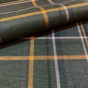 1382. COXAL Orange green Check Upholstery fabric, Price per 1/2 metre,143cm wide - Picture 1 of 8