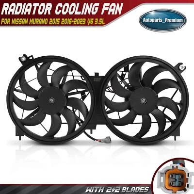 Dual Radiator Cooling Fan Assembly for Nissan Murano 2015 2016 2017-2023 V6 3.5L - Image 1 of 4