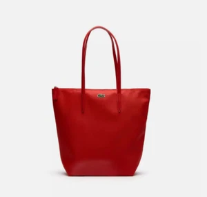 NWT Lacoste Women's L.12.12. Vertical Tote, Shoulder Bag w/ Zipper Closure, Red - Picture 1 of 10