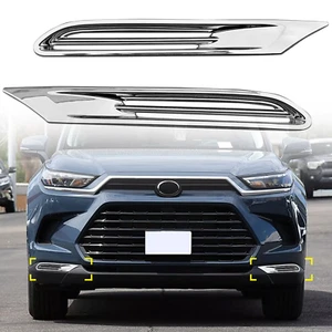 ABS Chrome Front Fog Light Cover Trim For Toyota Grand Highlander 2023-2025 - Picture 1 of 7