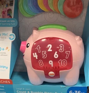 FISHER PRICE LAUGH AND LEARN PIGGY BANK TOY & 10 COINS new boxed item. - Picture 1 of 1