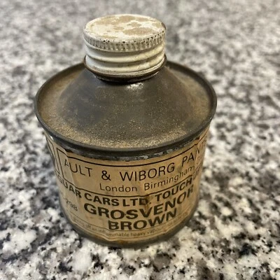 Pinturas de retoque vintage de Ault & Wiborg Jaguar GROSVENOR MARRÓN lata ABIERTA Foto 1 de 4