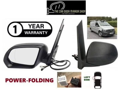 Fits Mercedes Vito 2014-2022 Left Side Electric Heated Mirror Unit Power Folding - Image 1 of 4