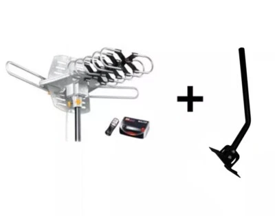 HDTV Outdoor Over The Air Antenna with Black J-Pole Mast Mount Remote 150 Miles - Image 1 of 4