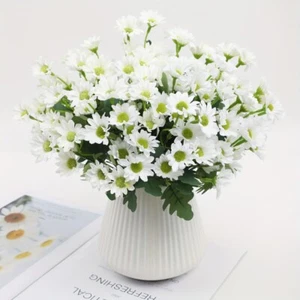 Simulation Silk Daisy Bouquets White Bonsai Home Decor - Picture 1 of 17