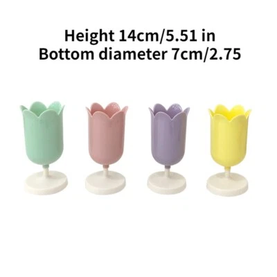 1 X Novelty Brush Pot Petal Shaped Organzation Storage Box Japanese Kawaii Cute - Image 1 of 4