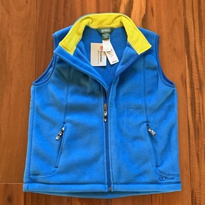 Girl’s LL Bean Blue Fleece Zip Vest, Zip Pockets, Size Large, NWT - Image 1 of 4