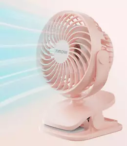 Portable Clip on Fan Battery Operated, Small Powerful USB Desk Fan, 4 Speed Quie - Picture 1 of 12
