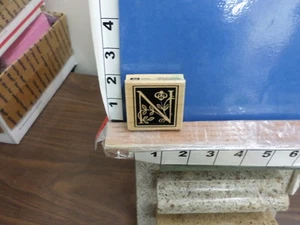 alphabet capital N with flourish scrolls rubber stamp 7j - Picture 1 of 2