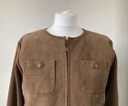 Vintage Escapade Ladies Brown Suede Woollen Jacket, Medium