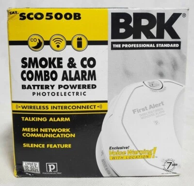 BRK ELECTRONICS SCO500B Wireless Interconnect Battery Smoke/CO Combo Alarm