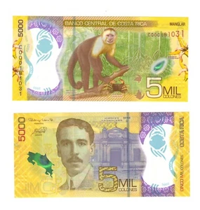 Costa Rica 5000 Colones P 282 2018 - 2020 Polymer GEM UNC 5 MIL 5,000 Monkey - Picture 1 of 1