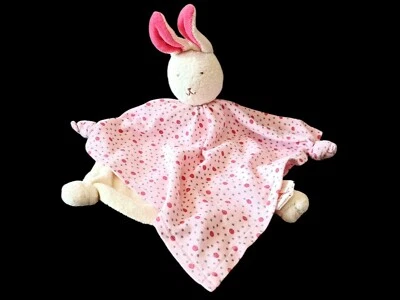 People Wear Organic Schmusetuch Hase Kuscheltuch Comforter Rosa Weiß - Bild 1 von 4