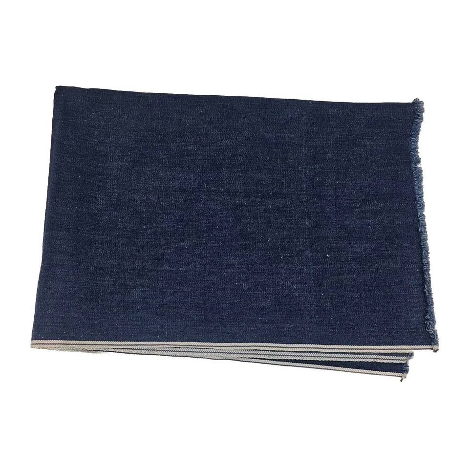 Vintage Selvedge Blueline Denim Fabric 27x40" Redline Dark Wash Large Piece NOS - Image 1 of 4