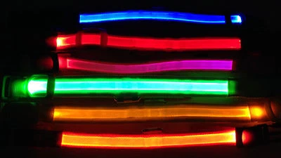 LED PET GLOW COLLAR night safety adjustable harness flash light-up FOR dog - Image 1 of 4