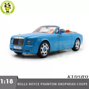 1/18 Rolls-Royce Phantom Drophead Coupe Kyosho 08871BL Blue Diecast Model Car - Picture 1 of 21