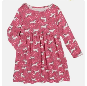 Nuevo con etiquetas Vestido Wonder Nation 18 Meses Rosa Mangas Largas Unicornio 100% Algodón Orgánico - Imagen 1 de 7