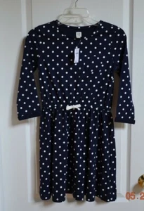 Gap Girls Dress Navy Blue Pretty Polka Dot Dress size 14-16  XXL NWT - Picture 1 of 2