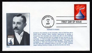 USA, SCOTT # 4122, AALL FDC COVER - LOVE & KISSES CHOCOLATE, MILTON HERSHEY 2007 - Picture 1 of 1
