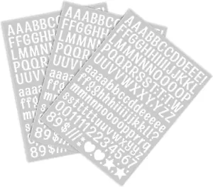 2280 Pieces 15 Sheets Letter Stickers 0.5 Inch,White Small Deco Stickers Waterpr - Picture 1 of 12