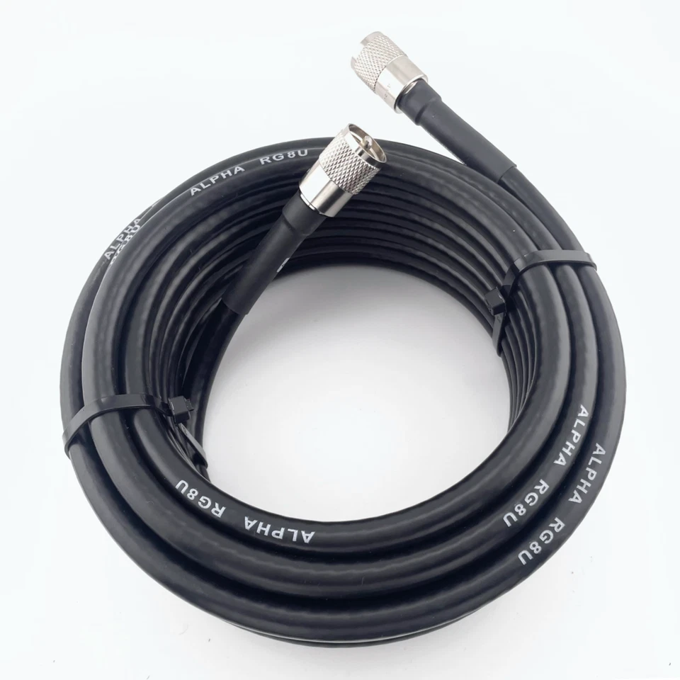 ALPHA - 100ft RG8u Coax Cable with AMPHENOL PL259s attached - Image 1 of 4