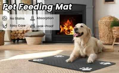 Pet Feeding Mat Absorbent Placemat for Food and Water Bowl Dry Mat for Cats Dogs - Image 1 of 4