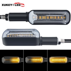 Sequential Flowing LED Lamp Motorcycle Turn Signal Indicator Lights DRL Brake US - Picture 1 of 9