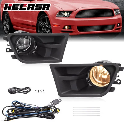 HECASA Bumper Fog Lights Driving Lamp & Bezel W/Bulbs For Ford Mustang 2010-2012 - Image 1 of 4