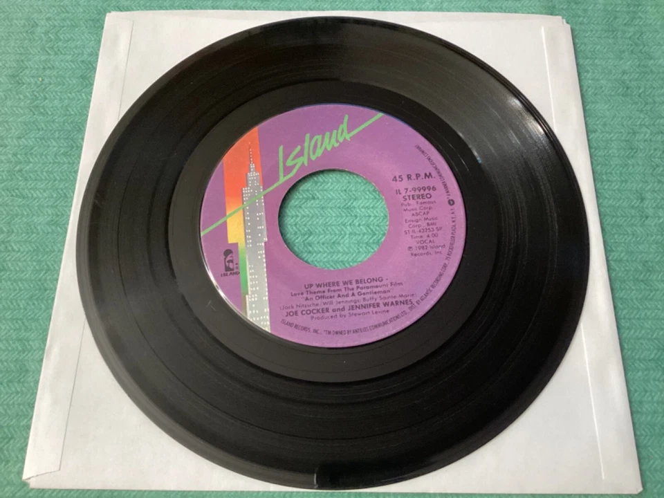 Joe Cocker and Jennifer Warnes “Up Where We Belong" 7" 45 rpm record IL7-99996 - Image 1 of 2