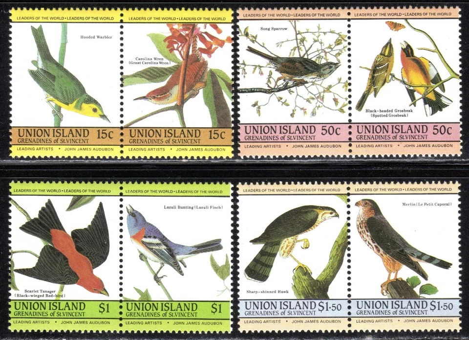 1985 Union Island SC# 186-189 - Birds - Pairs - M-NH - Image 1 of 1
