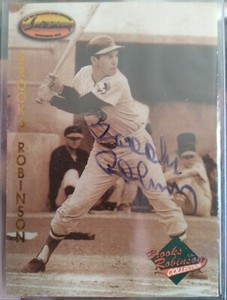 1993 TED WILLIAMS COLLECTION ON CARD AUTO. BROOKS ROBINSON ORIOLES. TREAT COA