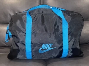SCHÖNE Vintage NIKE schwarz türkis Seesack Schultergurt grau Etikett Fitnessstudio 80er 90er LOGO - Bild 1 von 17