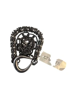 Chico's Women's Horseshoe with Rhinestones Hematite Chain Belt Size S/M NWT - Picture 1 of 6