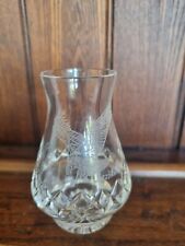 Vintage Edinburgh Crystal Small  4" Vase With Etched Eagle Motif