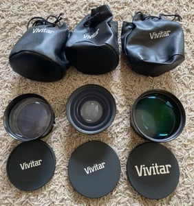 Vivitar Camera Lense Lot! 3 Lenses Included (look At Pics For Measurements) - Picture 1 of 11