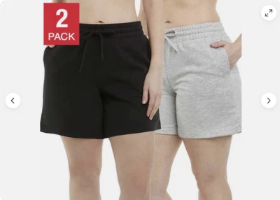 Paquete de 2 cortos Danskin Soft Active para dama, (negro/gris claro brezo, pequeños) nuevos con etiquetas Foto 1 de 3