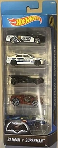 Hot Wheels 2015 5-Car Pack - Batman vs. Superman Complete Set Diecast 1:64 NEW! - Picture 1 of 3