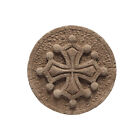 Croix occitane pierre reconstituée artisanale, 20cm, aspect ancien, France