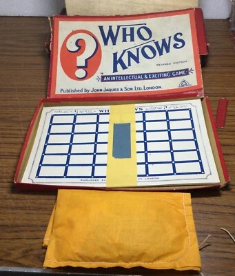 Antique Game “Who Knows” By John Jaques “Intellectual & Exciting” VGC *Box Tatty - Image 1 of 4