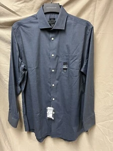 Camisa de vestir para hombre Pronto Hombre con botones azules 100 % algodón sin hierro 16 32/33 - Imagen 1 de 5