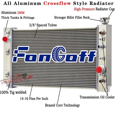 3 Row Radiator For 88-94 1989 Chevy S10 Blazer GMC S15 Jimmy Oldsmobile 4.3L V6 - Image 1 of 4