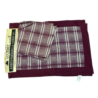 Best Brands Gourmet Club 4 Piece Placemat and Napkin Set Cranberry Red - Image 1 of 4