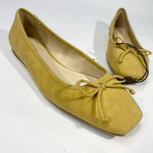 Liz Claiborne Flushing Radiant Gold Square Toe Memory Foam Flat Shoes Ballet 9.5 - Picture 1 of 12