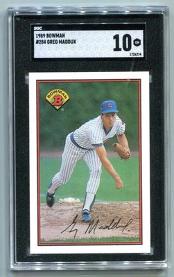 Bowman Greg Maddux 1989 #284 SGC 10 gemas como nuevo patio 💎 Foto 1 de 2