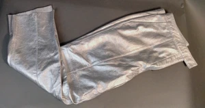 Mint Velvet Leather trousers - Silver - Size UK 16 - Wide Leg - Half Lined SA/JE - Picture 1 of 14