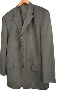 Macy's Alfani 2 Piece Suit Dark Grey 44" M Sports Coat Blazer Jacket 36" Pants - Picture 1 of 14