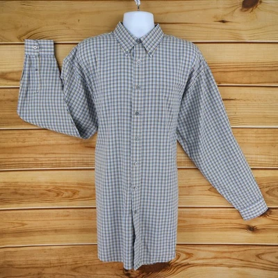 Van Heusen Button Up Mens Size XLT Multicolor Plaid Polyester Blend Wrinkle Free - Image 1 of 4