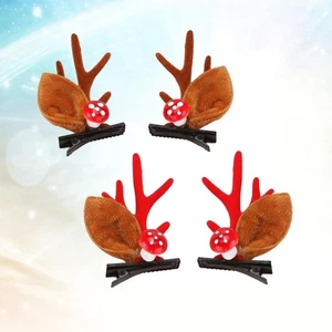  4 Pcs Girls Hair Accessories Small Clips Antlers Hairpins Barrettes - Picture 1 of 11